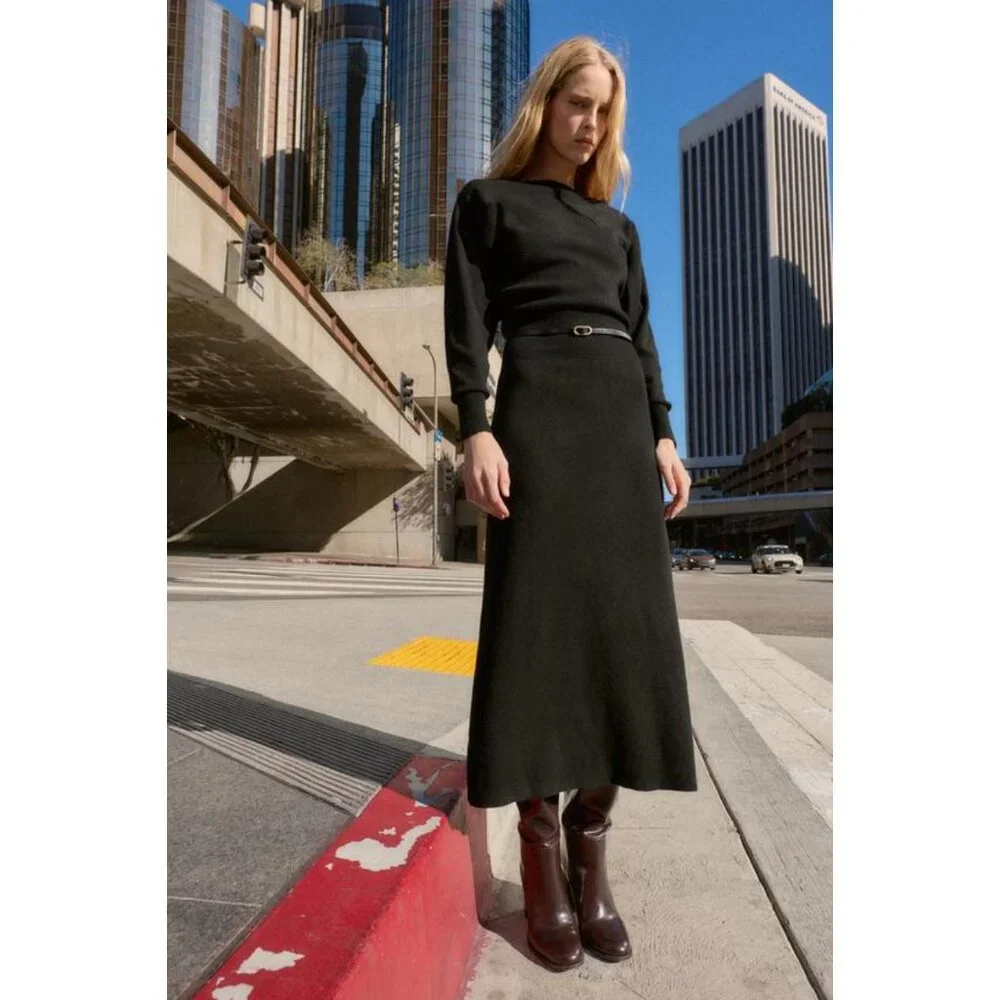 ZARA BELTED MIDI DRESS - Picture 6 of 10